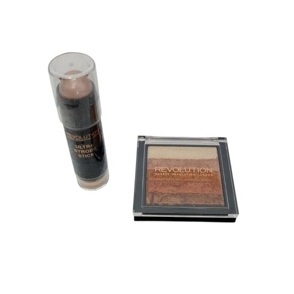 Makeup Revolution Ultra Strobe Stick & Highlighter Palette Set For Radiant Glow - Picture 4 of 5